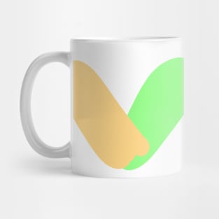 Yellow green heart valentine art design Mug